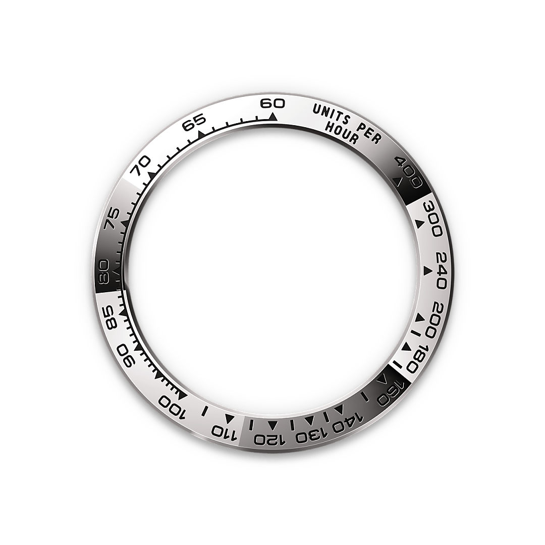 Rolex Cosmograph Daytona watch, specifically a 40mm model in 18 ct white gold