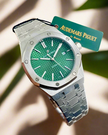 Audemars Piguet Royal Oak self-winding watch, known for its octagonal bezel and integrated bracelet.