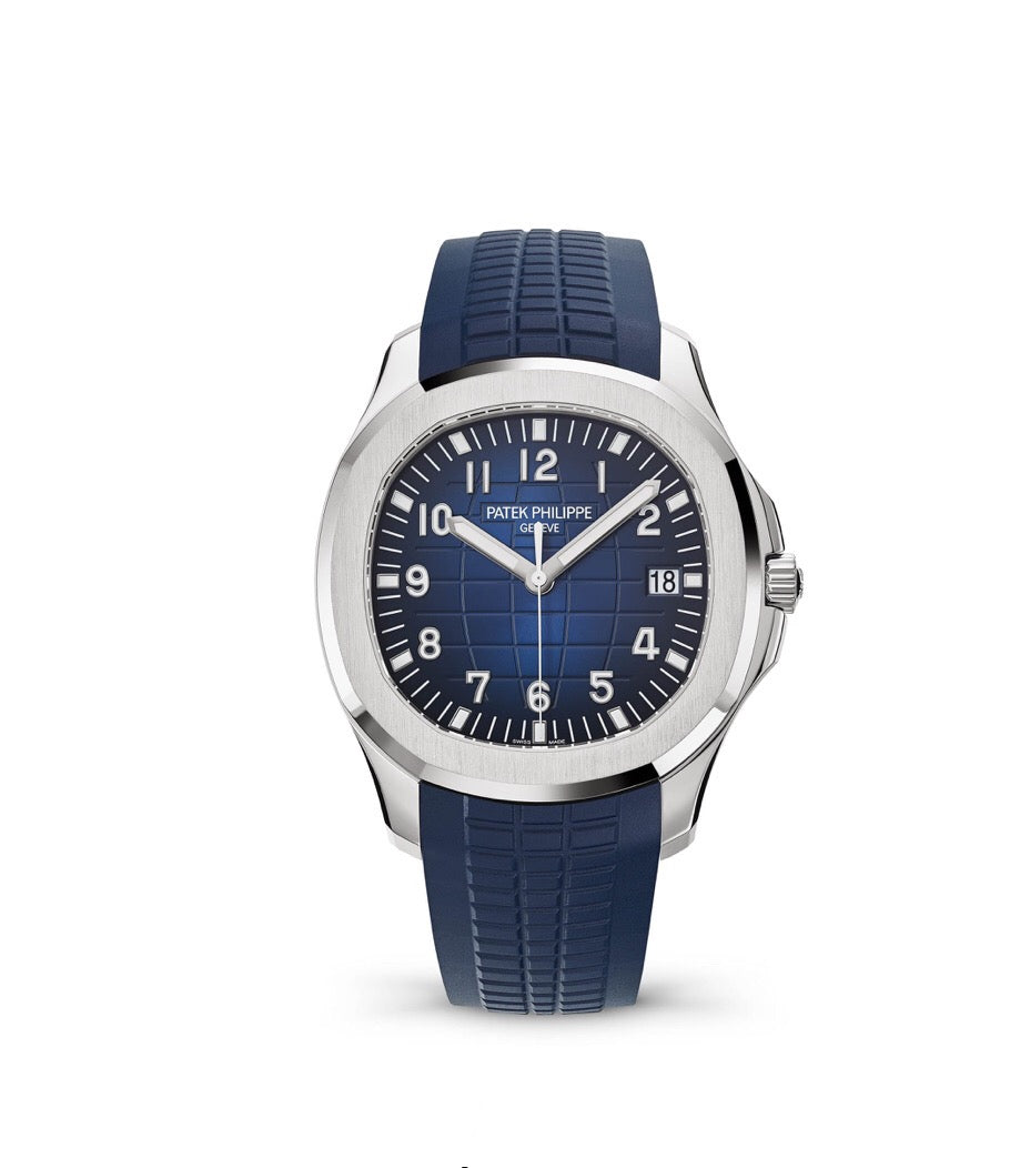 Aquanaut 5168G-001 watch blue embossed dial and white gold case
