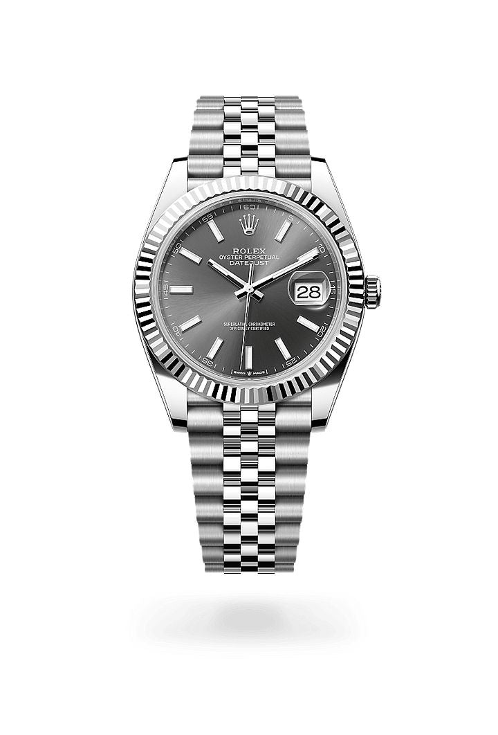 Datejust，Oyster, 41 mm, Oystersteel jubilee bracelet, Silver Dial and white gold